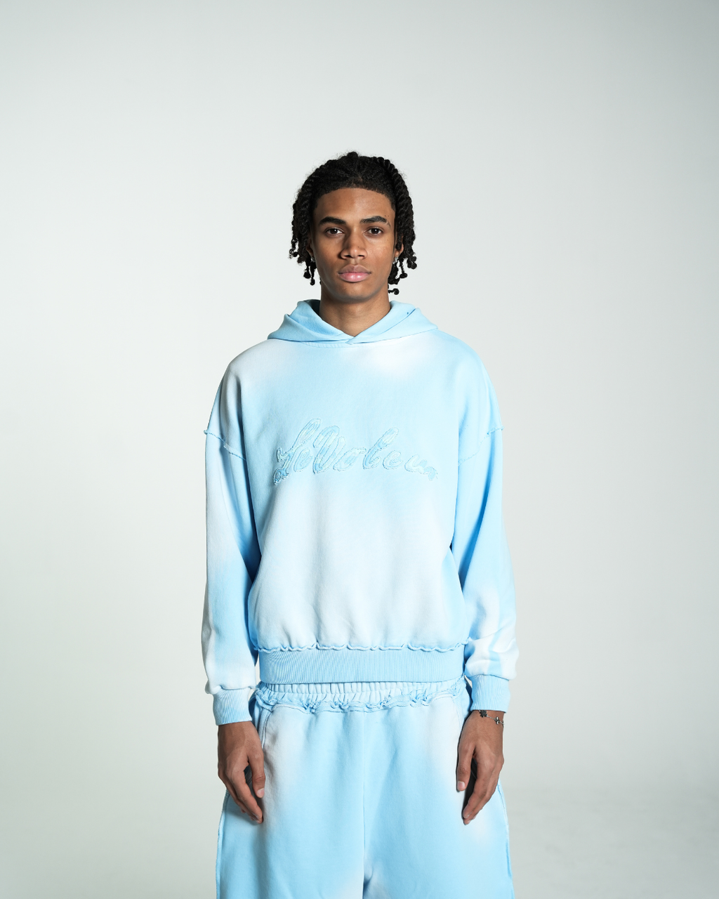 UNISEX HOODIE WASHED BLUE