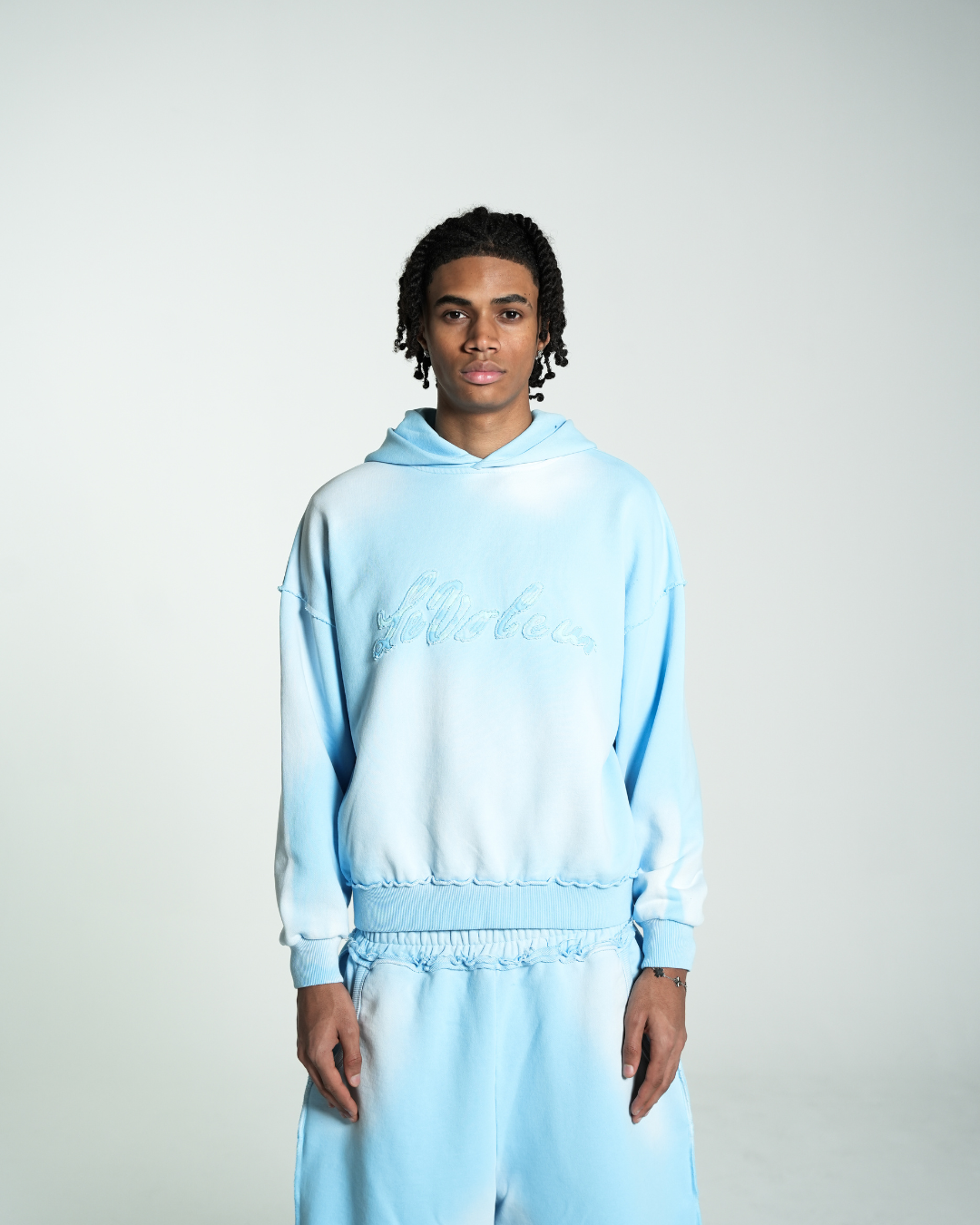 UNISEX HOODIE WASHED BLUE