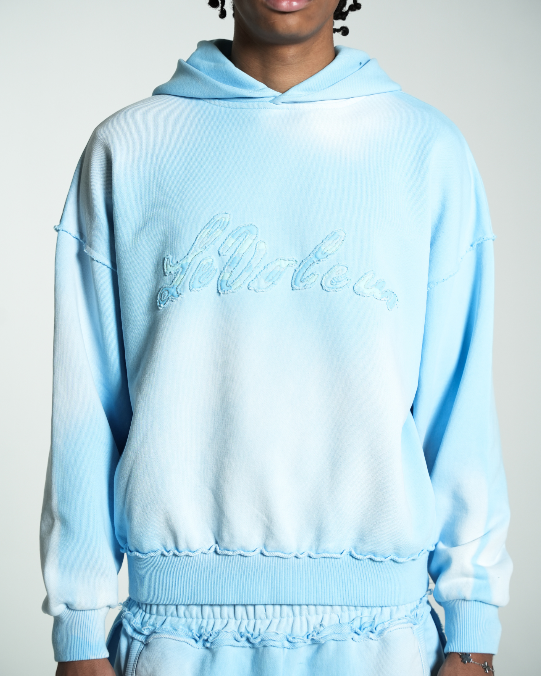 UNISEX HOODIE WASHED BLUE