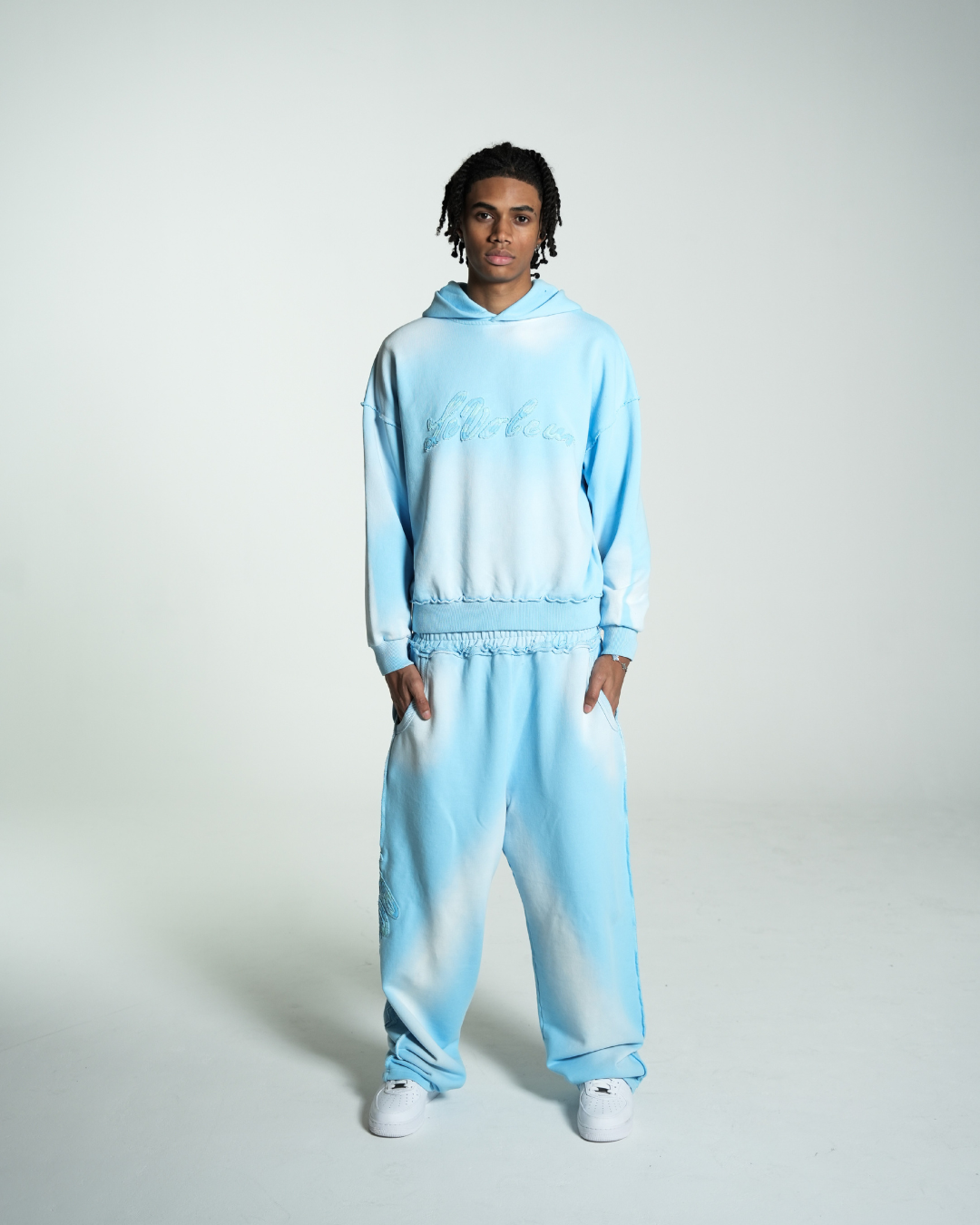 UNISEX HOODIE WASHED BLUE