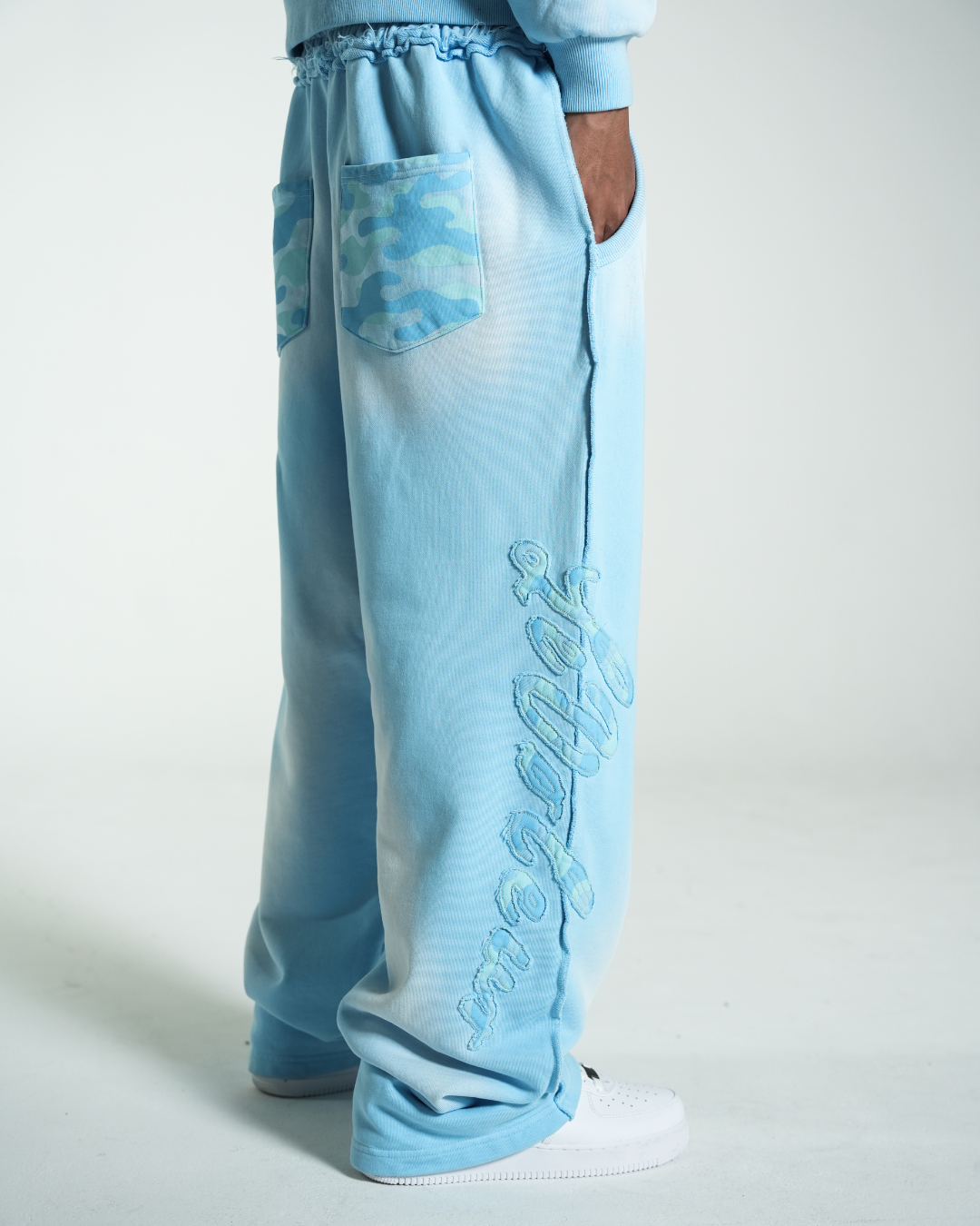 UNISEX PANTS WASHED BLUE