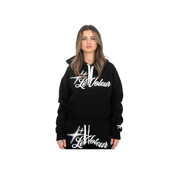 LE VOLIRE 売れ筋商品|||ル ヴォラーレ パーカー・スウェットシャツ アウター レディース Sweatshirts Black 12.7オンス ヘヴィーウェイト スウェット プルオーバー パーカ